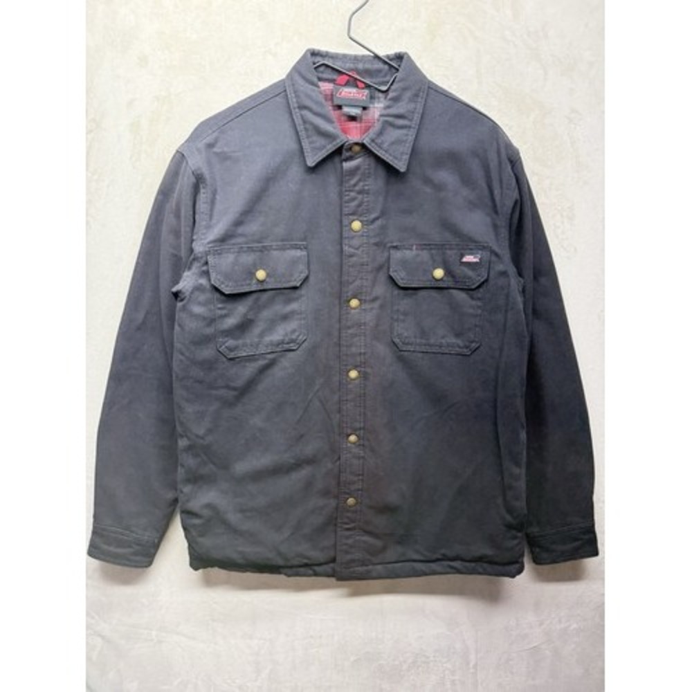 Dickies Jacket Mens Medium Flannel Lined Shacket Black Canvas Workwear Overshirt